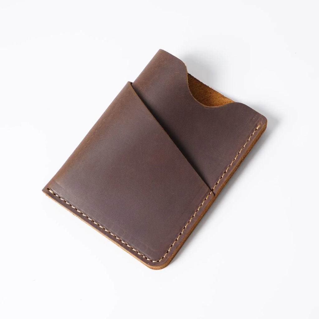 Porte-cartes slim en cuir véritable Crazy Horse avec rangement compact pour cartes — photo 10