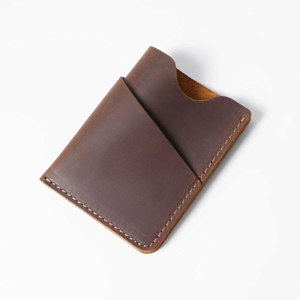 Porte-cartes slim en cuir véritable Crazy Horse avec rangement compact pour cartes — photo 10