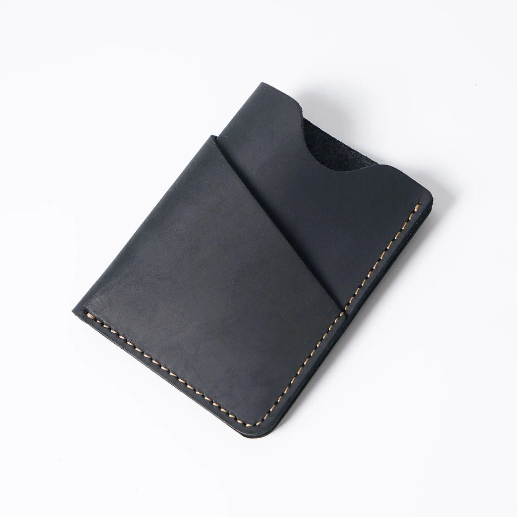 Porte-cartes slim en cuir véritable Crazy Horse avec rangement compact pour cartes — photo 9