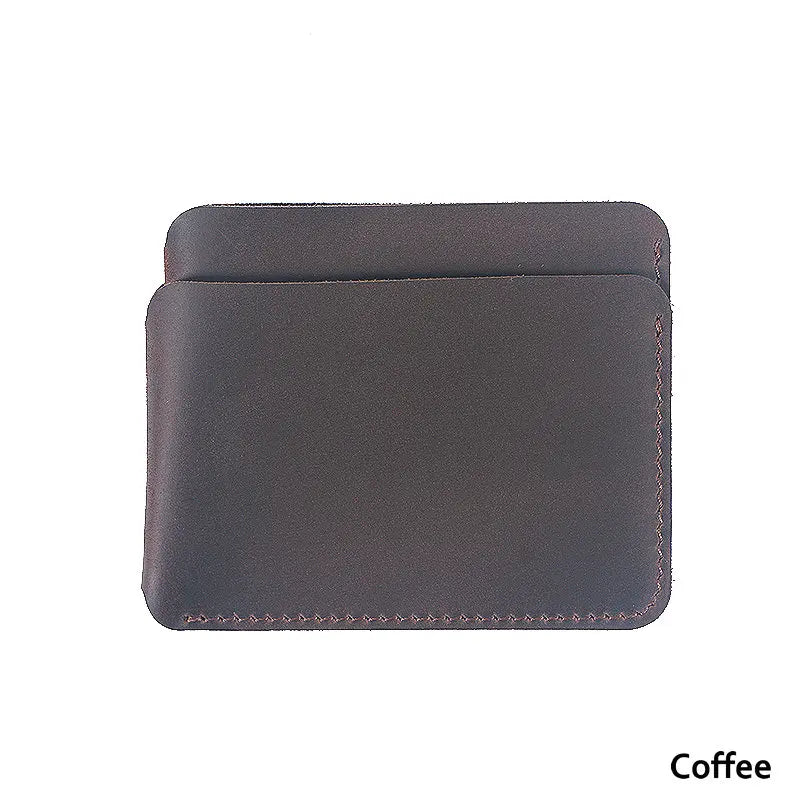 Porte-cartes slim en cuir véritable Crazy Horse compact avec 3 emplacements unisexe — photo 10