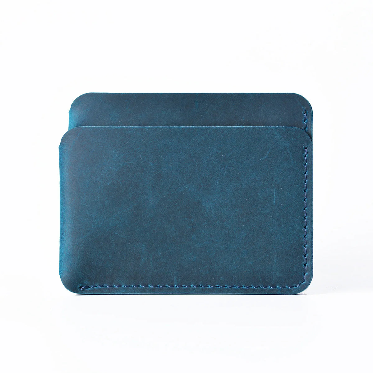 Porte-cartes slim en cuir véritable Crazy Horse compact avec 3 emplacements unisexe — photo 8