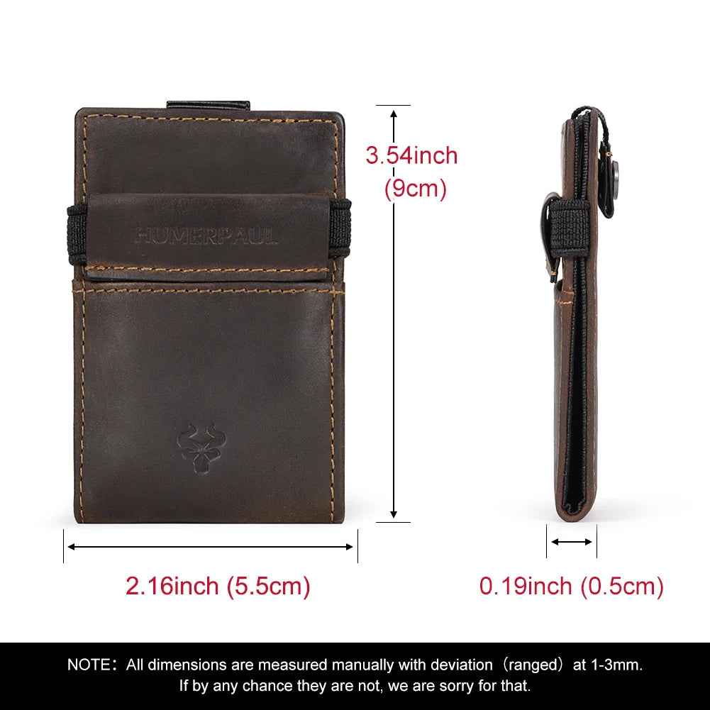 Portefeuille porte-cartes homme en cuir véritable compact avec clip et fermeture sécurisée — photo 4
