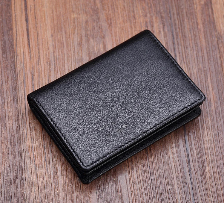 Porte-cartes en cuir véritable pour homme et femme – Porte-cartes de luxe, avec plusieurs emplacements pour cartes, style business — photo 1