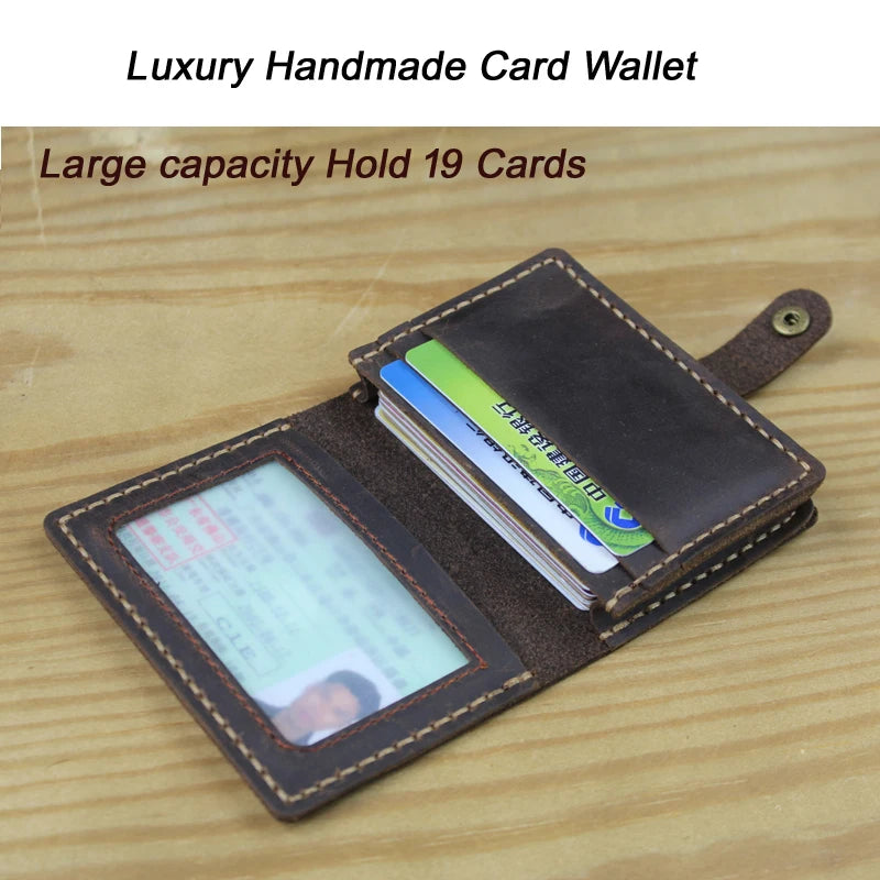 Porte-cartes en cuir véritable pour homme et femme – Porte-cartes de luxe, avec plusieurs emplacements pour cartes, style business — photo 11
