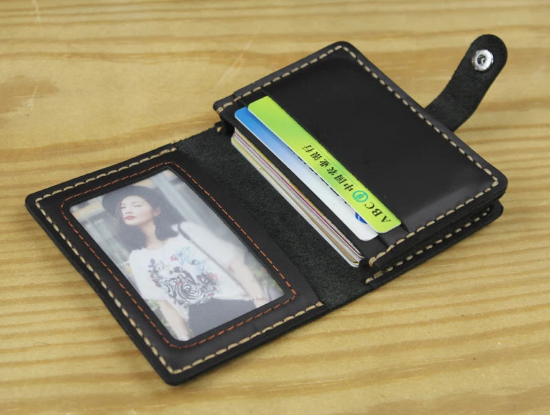 Porte-cartes en cuir véritable pour homme et femme – Porte-cartes de luxe, avec plusieurs emplacements pour cartes, style business — photo 12