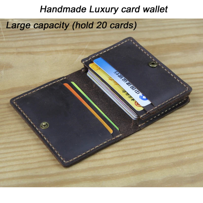 Porte-cartes en cuir véritable pour homme et femme – Porte-cartes de luxe, avec plusieurs emplacements pour cartes, style business — photo 7
