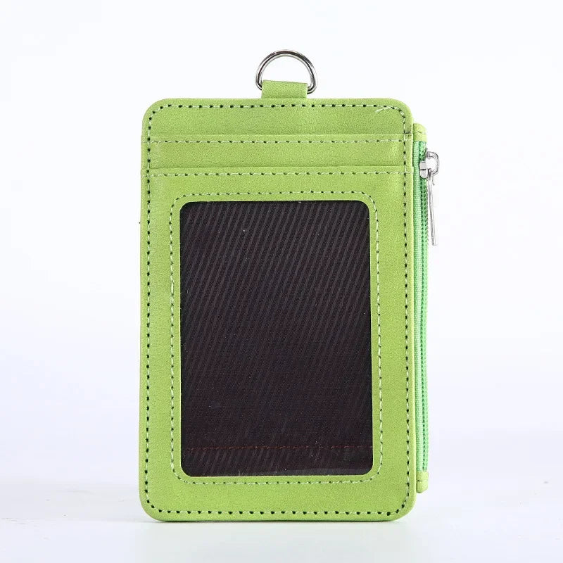 Porte-cartes compact en cuir PU avec fermeture zippée unisexe mini portefeuille — photo 5