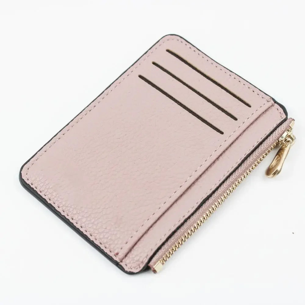 Porte-cartes zippé en cuir PU compact ultra fin avec compartiment monnaie — photo 9