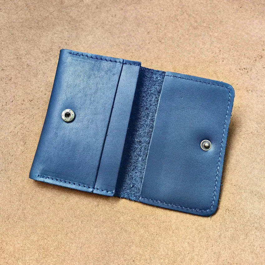 Porte-cartes en cuir véritable crazy horse vintage avec protection rfid et clip — photo 10