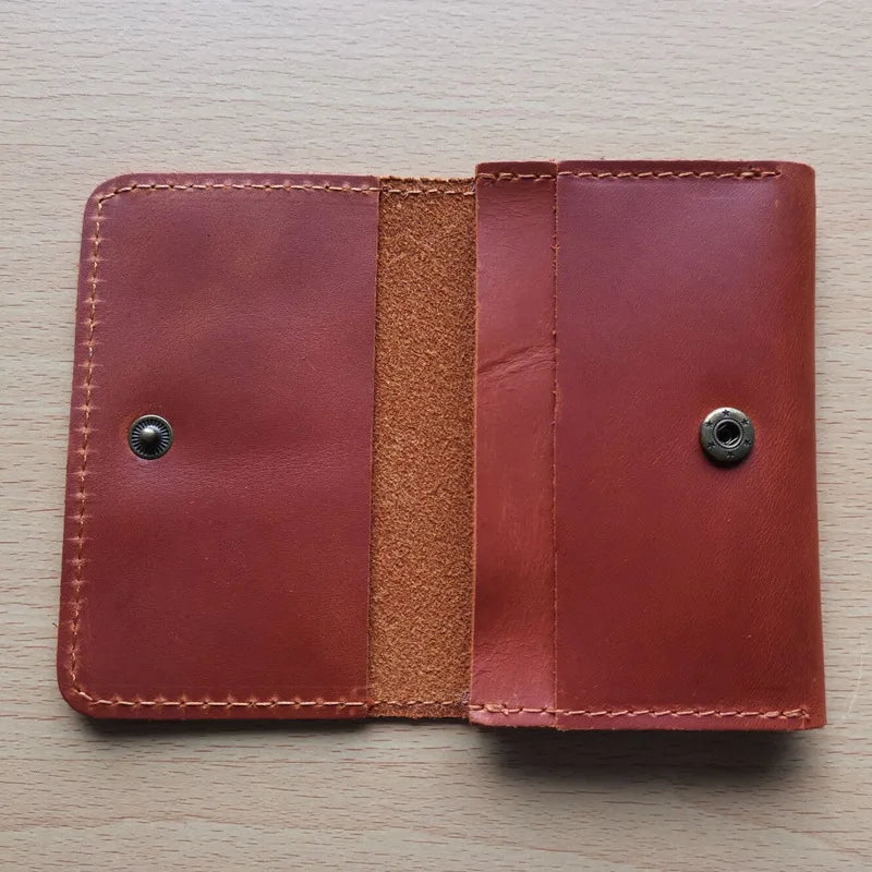 Porte-cartes en cuir véritable crazy horse vintage avec protection rfid et clip — photo 8