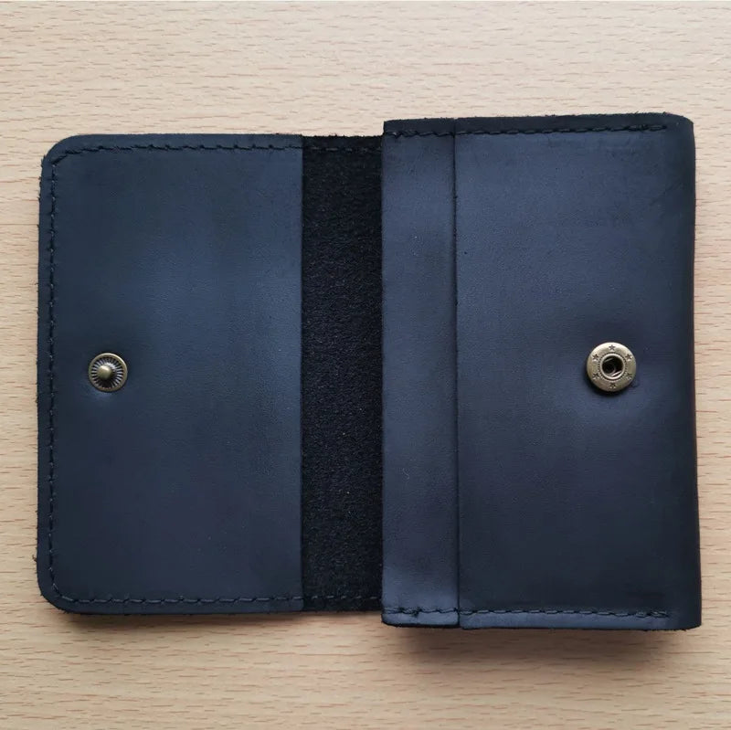 Porte-cartes en cuir véritable crazy horse vintage avec protection rfid et clip — photo 9