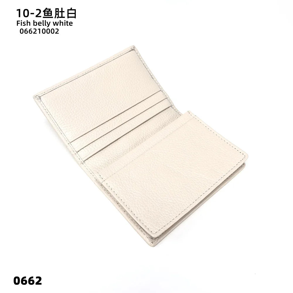 Porte-cartes en cuir véritable unisexe personnalisable avec compartiments et fermeture pliable — photo 14