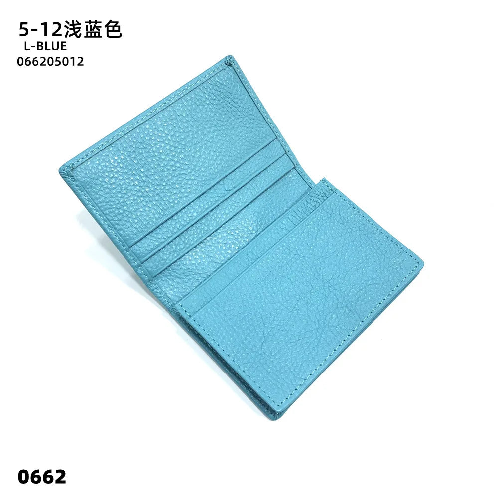 Porte-cartes en cuir véritable unisexe personnalisable avec compartiments et fermeture pliable — photo 7