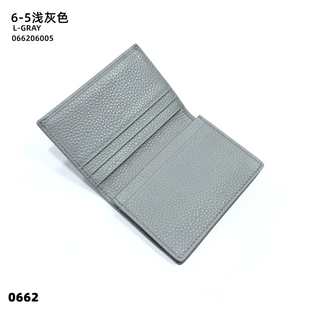 Porte-cartes en cuir véritable unisexe personnalisable avec compartiments et fermeture pliable — photo 9