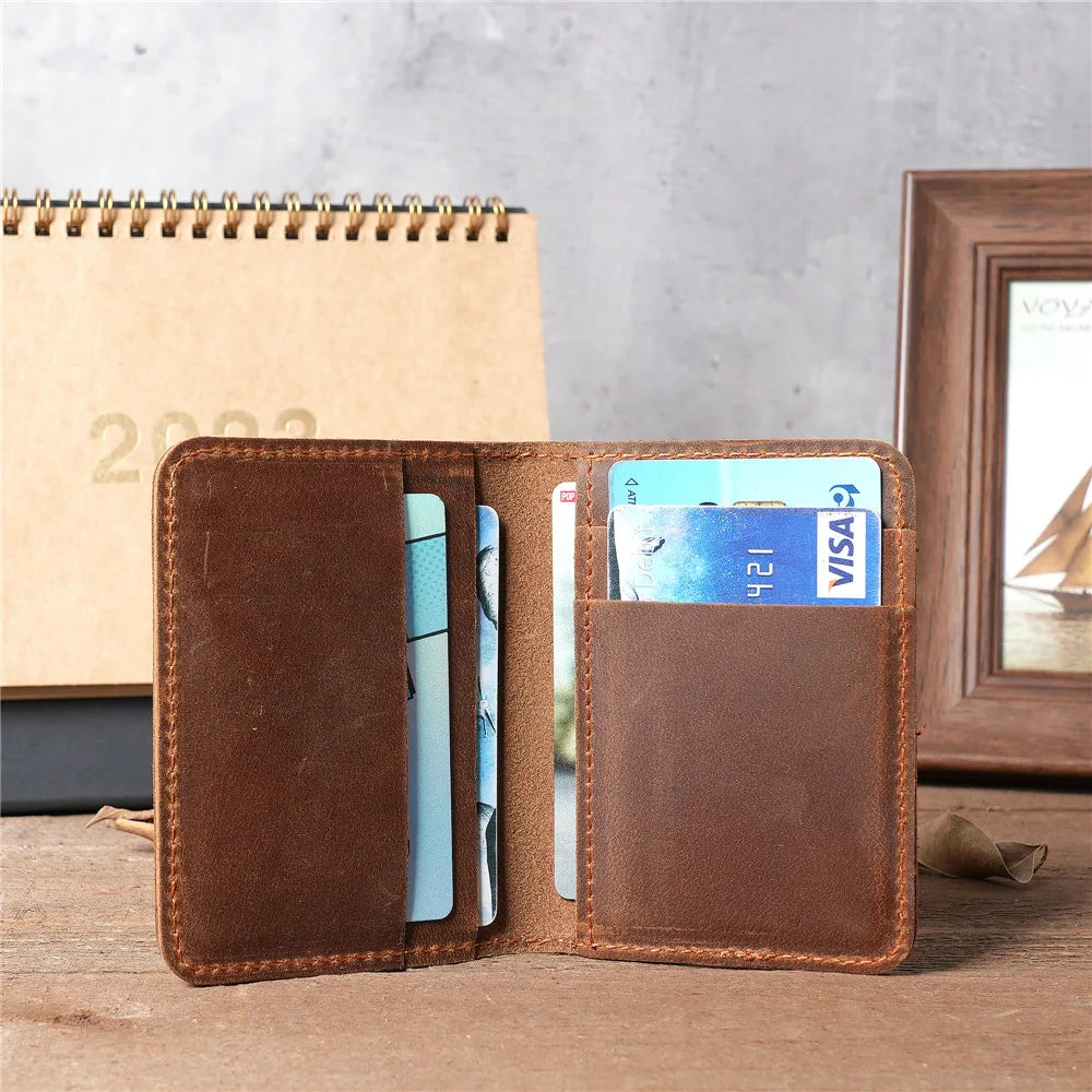 Porte-Cartes Slim RFID en Cuir de Vachette - Minimalisme Vintage & Sécurité — photo 1