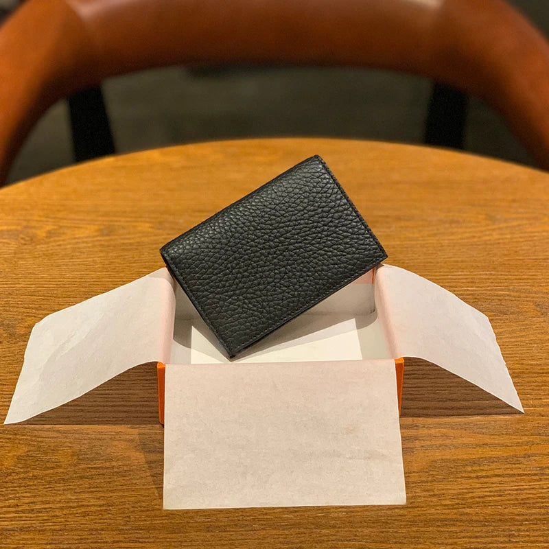Porte-cartes slim en cuir de vachette véritable — Design luxe pour homme et femme — photo 1