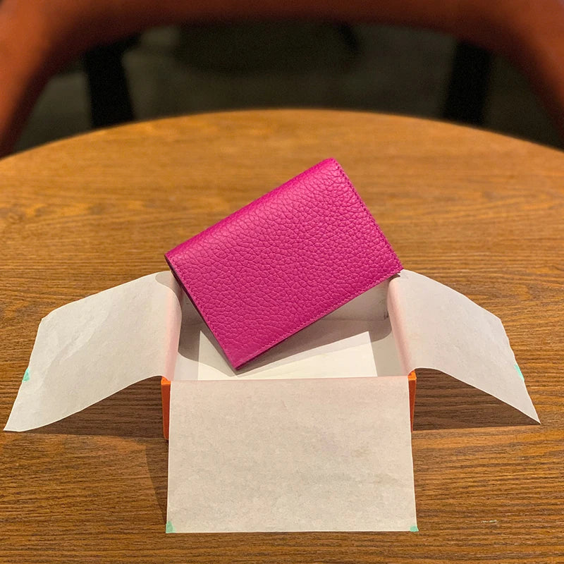 Porte-cartes slim en cuir de vachette véritable — Design luxe pour homme et femme — photo 13
