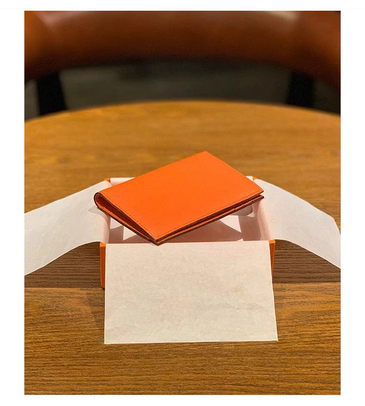 Porte-cartes slim en cuir de vachette véritable — Design luxe pour homme et femme — photo 4
