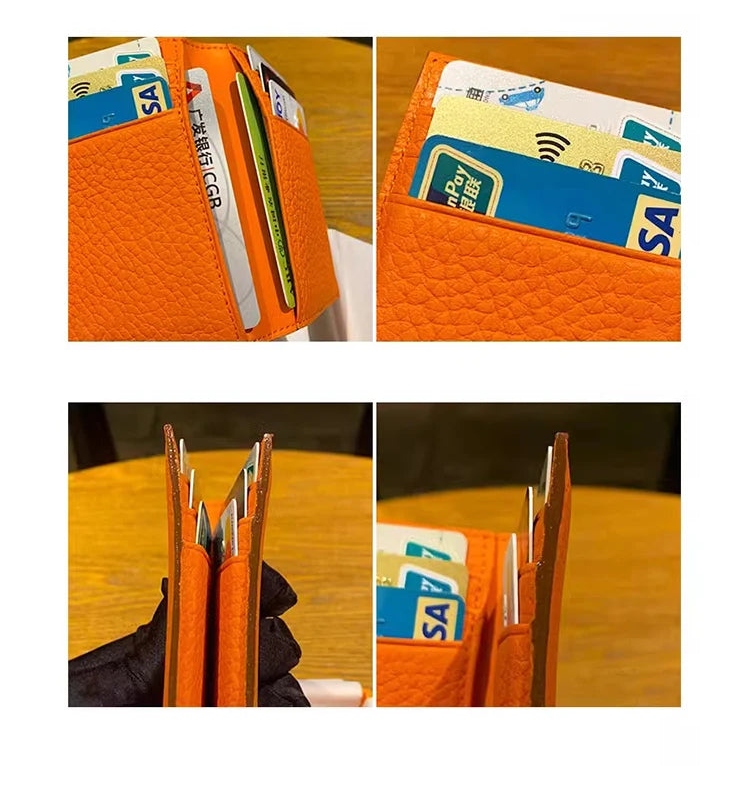 Porte-cartes slim en cuir de vachette véritable — Design luxe pour homme et femme — photo 5