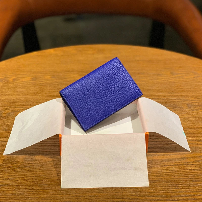 Porte-cartes slim en cuir de vachette véritable — Design luxe pour homme et femme — photo 9