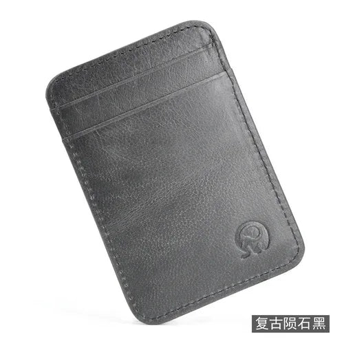 Porte-cartes en cuir véritable vintage compact avec multi-emplacements pour cartes — photo 11