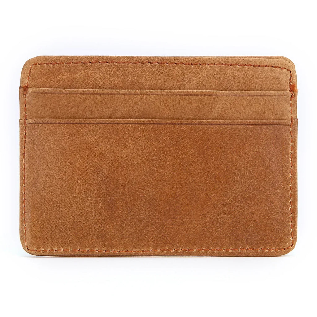 Porte-cartes en cuir véritable vintage compact avec multi-emplacements pour cartes — photo 13