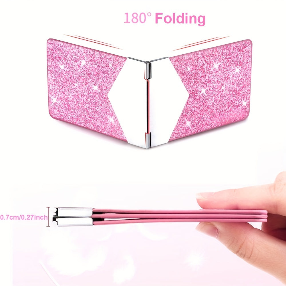 Porte-cartes femme pailleté 7 mm, charnière métal, 4 teintes