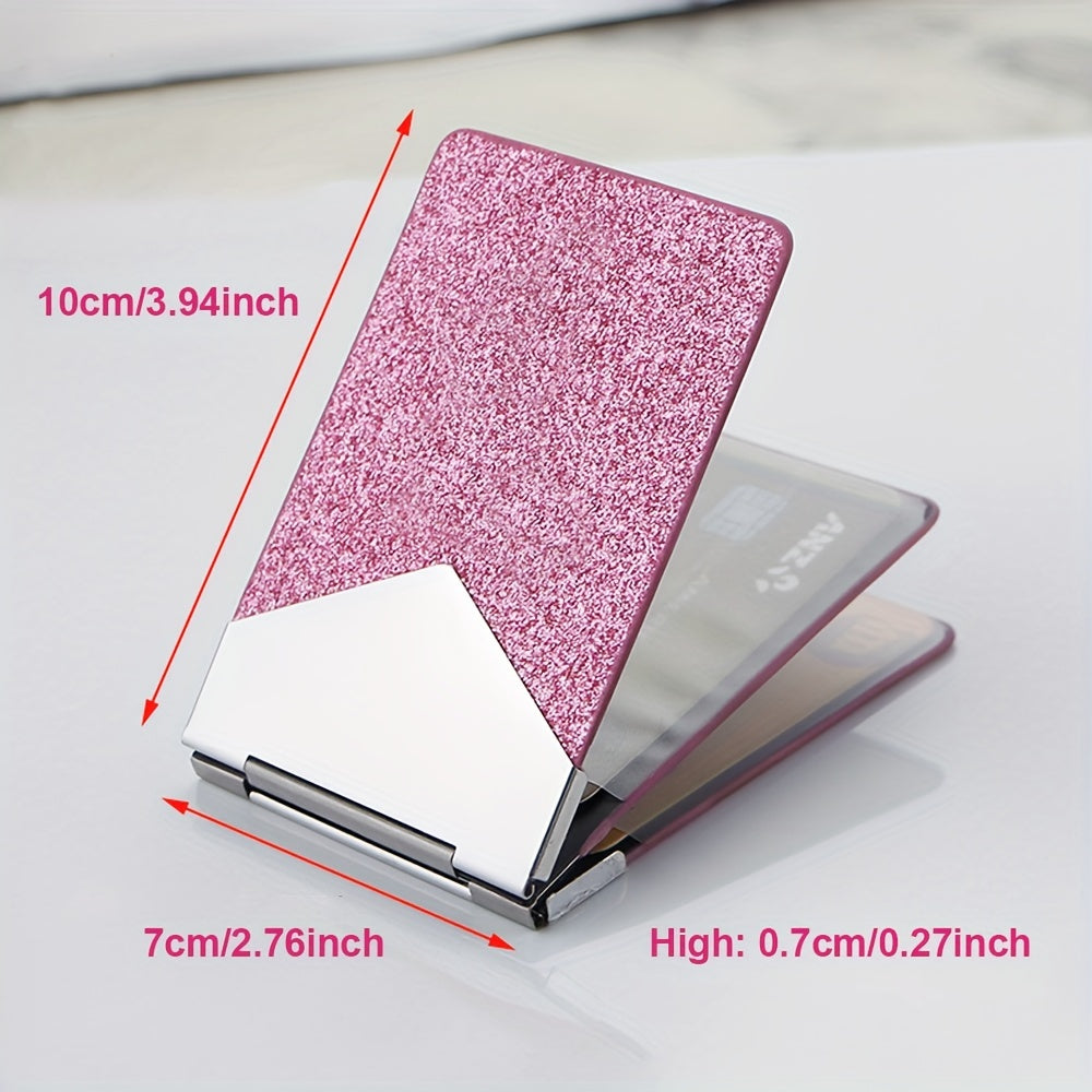 Porte-cartes femme pailleté 7 mm, charnière métal, 4 teintes