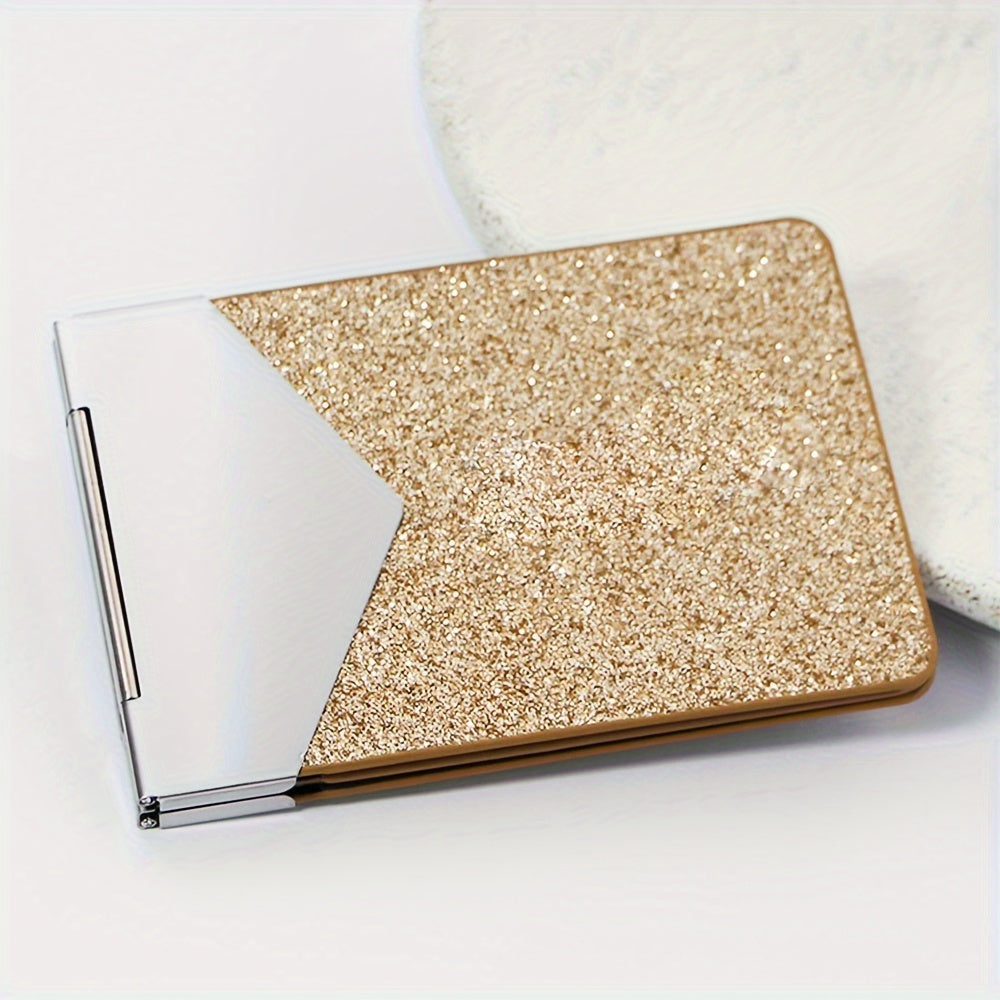Porte-cartes femme pailleté 7 mm, charnière métal, 4 teintes