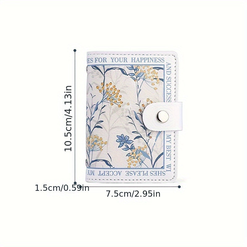 Porte-cartes femme accordéon, quatre imprimés fleuris vintage