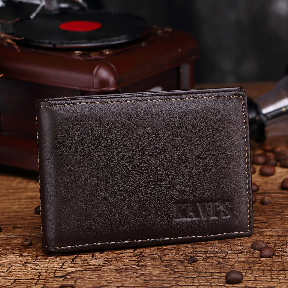 Porte-Cartes Slim  en Cuir Véritable - Minimalisme Vintage & Praticité — photo 1