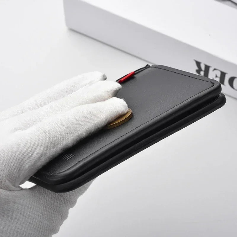 Porte-cartes homme compact en cuir PU ultra fin avec rangement cartes et billets — photo 4