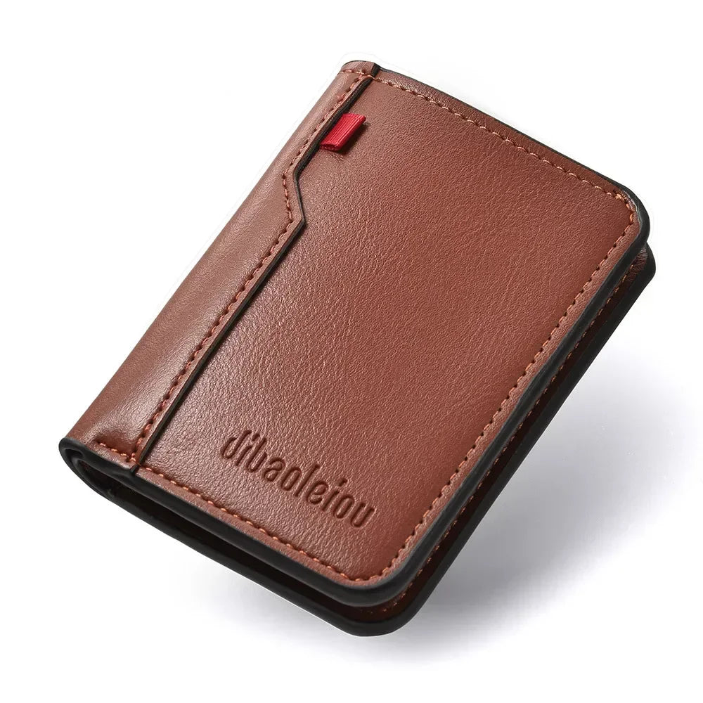 Porte-cartes homme compact en cuir PU ultra fin avec rangement cartes et billets — photo 5