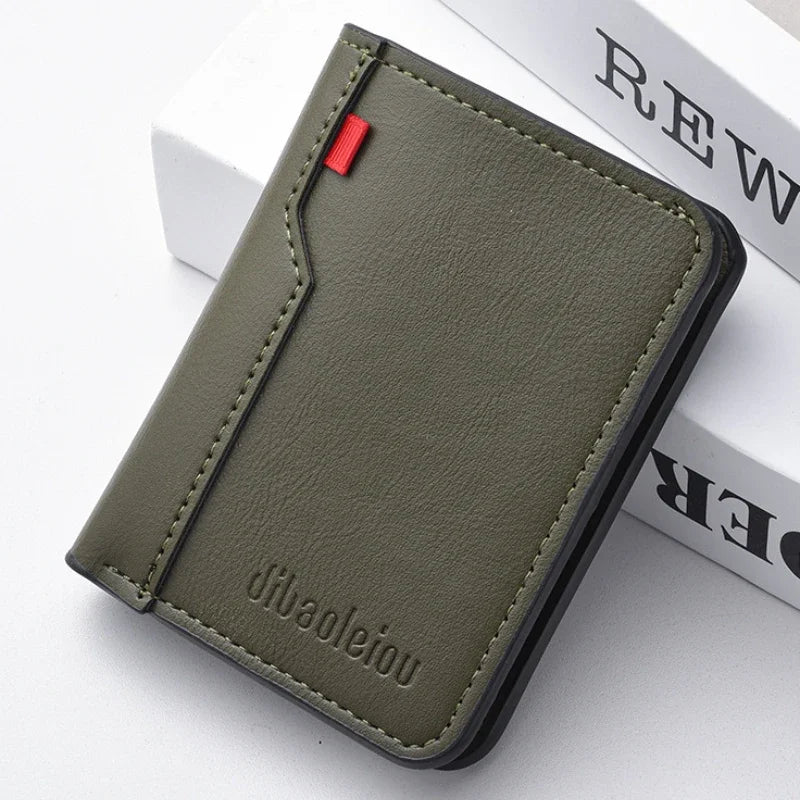 Porte-cartes homme compact en cuir PU ultra fin avec rangement cartes et billets — photo 7 Image
