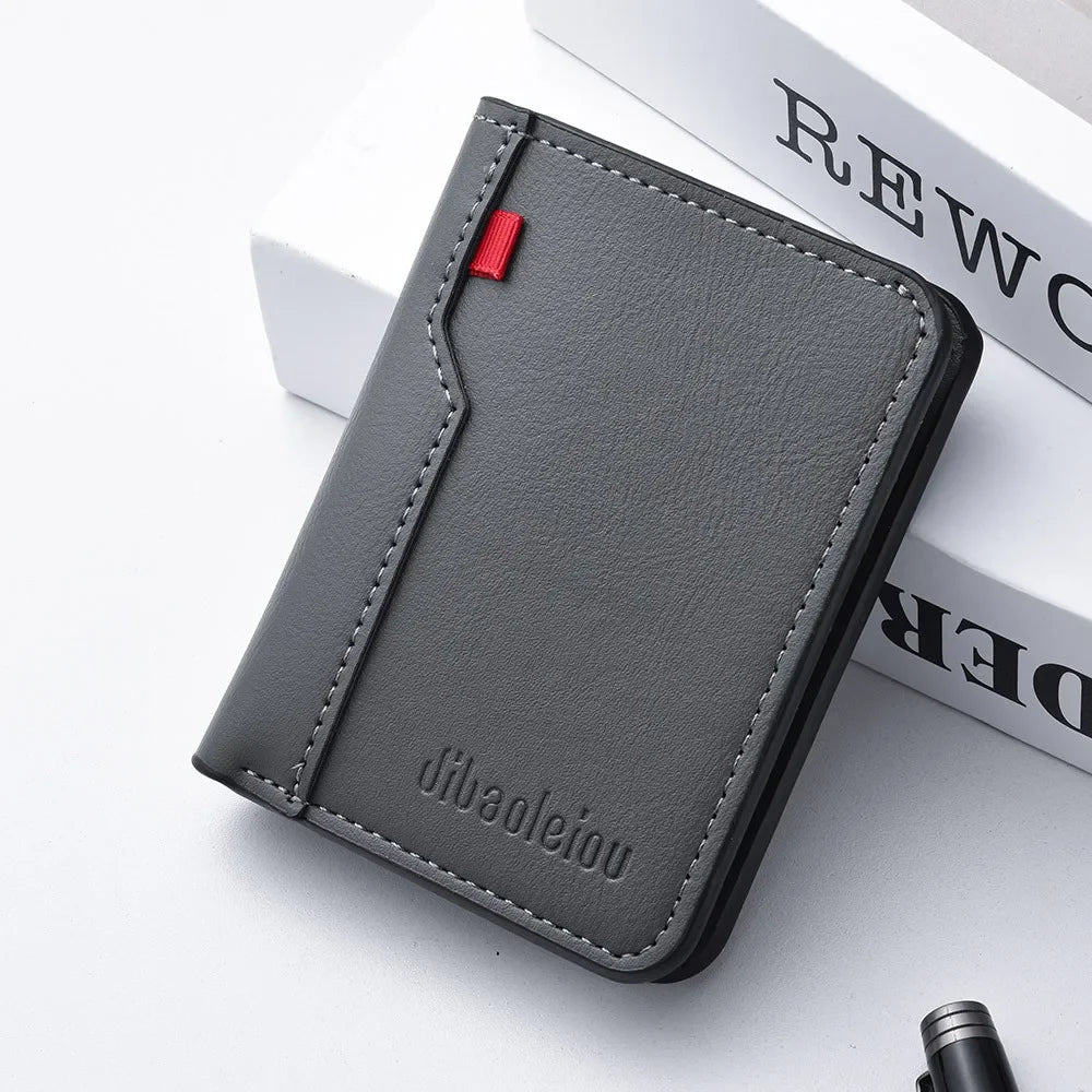 Porte-cartes homme compact en cuir PU ultra fin avec rangement cartes et billets — photo 8