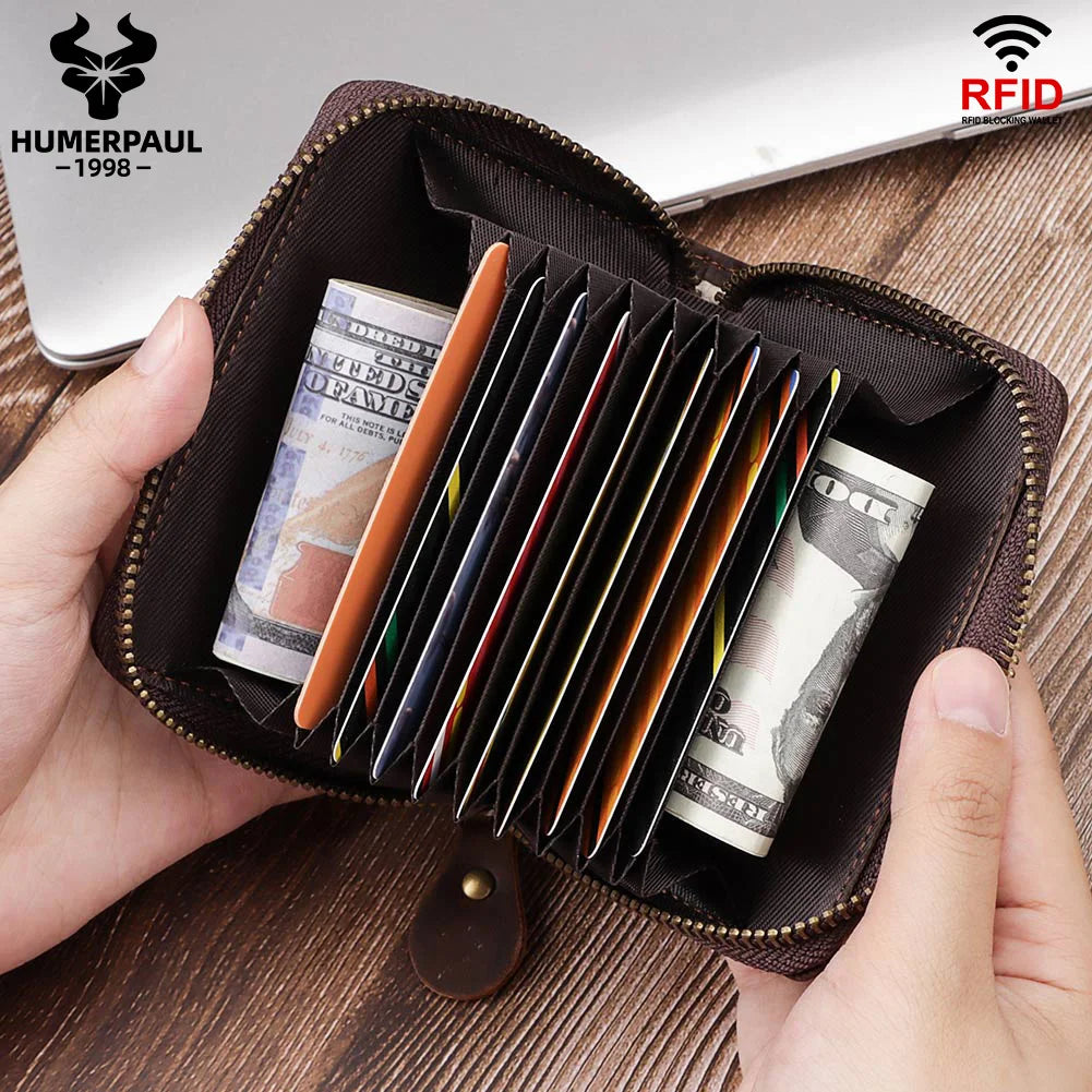 Porte-Cartes en Cuir Crazy Horse - Protection RFID & Style Business — photo 1