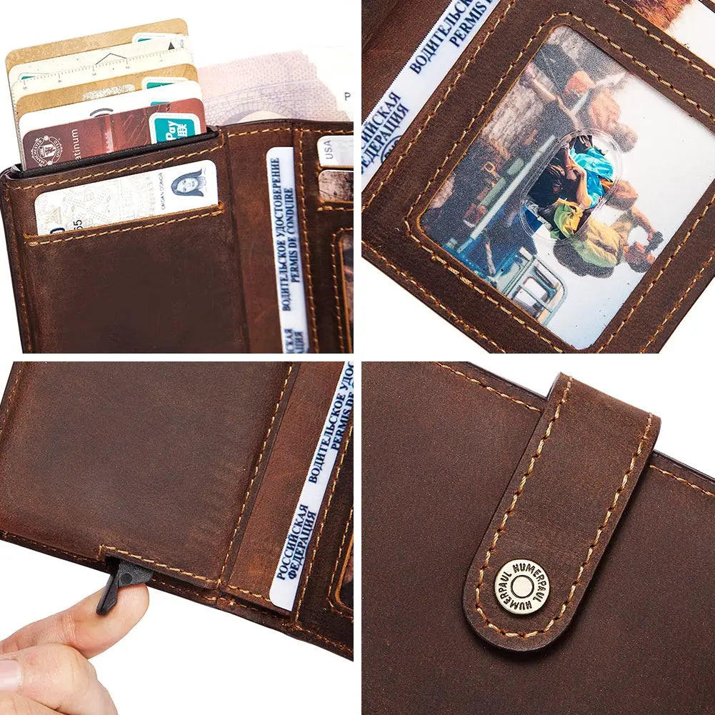 Porte-Cartes en Cuir Crazy Horse - Portefeuille Intelligent & Sécurisé — photo 2