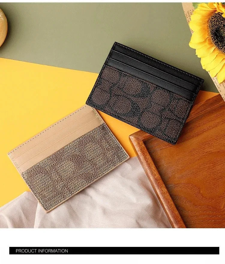 Porte-cartes luxe en cuir pu ultra-mince avec multi-emplacements pour femmes — photo 4