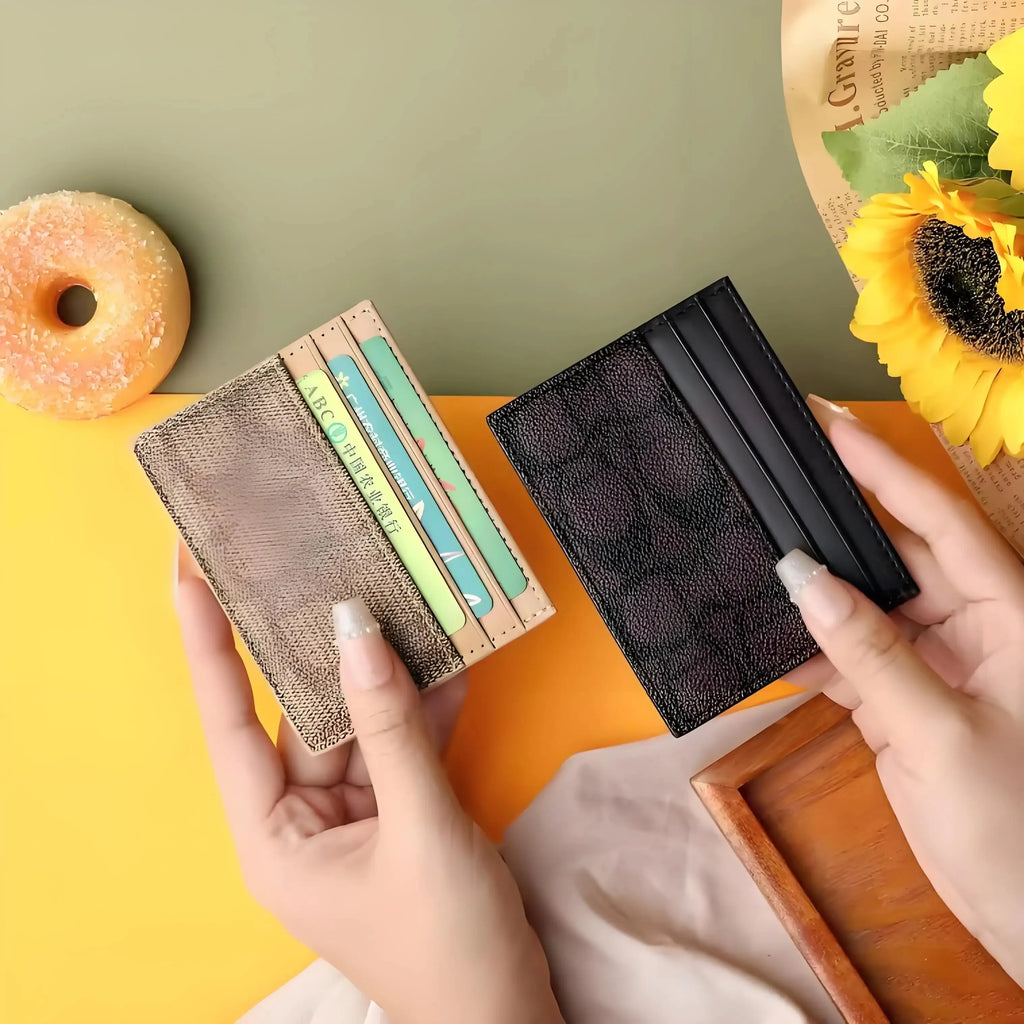 Porte-cartes luxe en cuir pu ultra-mince avec multi-emplacements pour femmes — photo 5