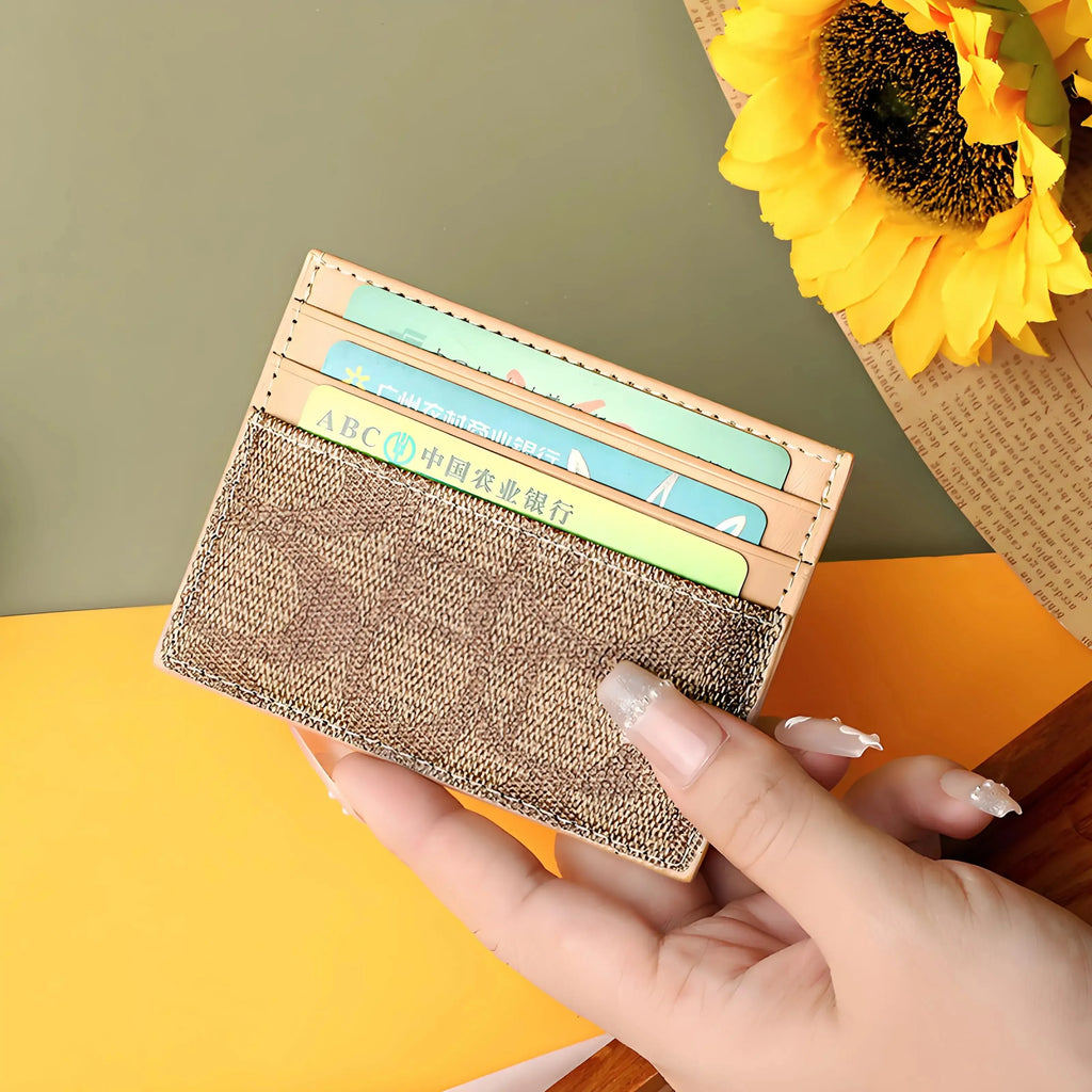 Porte-cartes luxe en cuir pu ultra-mince avec multi-emplacements pour femmes — photo 9