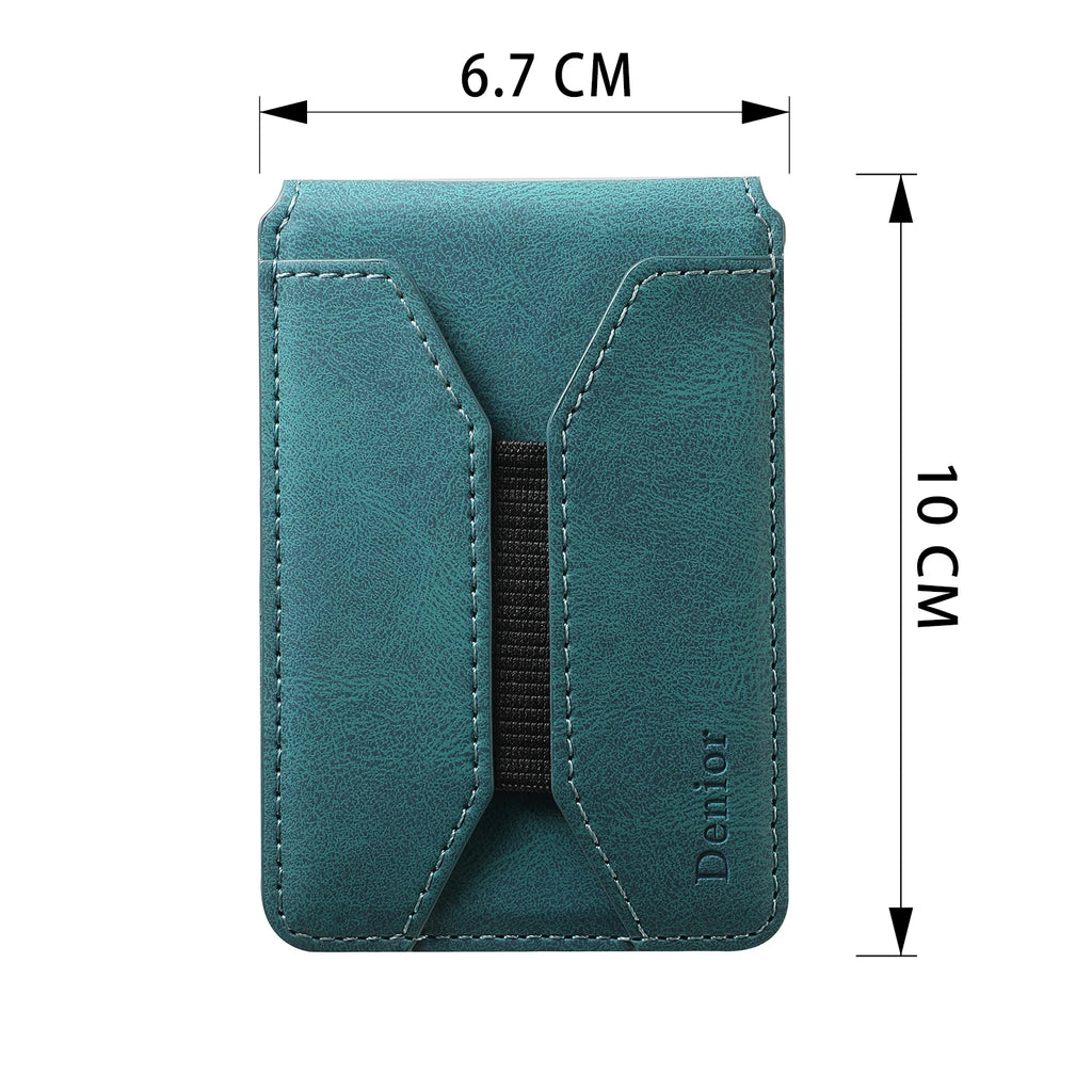 Porte-cartes magnétique cuir PU minimaliste avec élastique pour smartphone — photo 2
