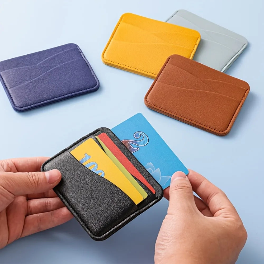 Porte-cartes multi-compartiments en simili cuir ultra fin grande capacité unisexe — photo 1