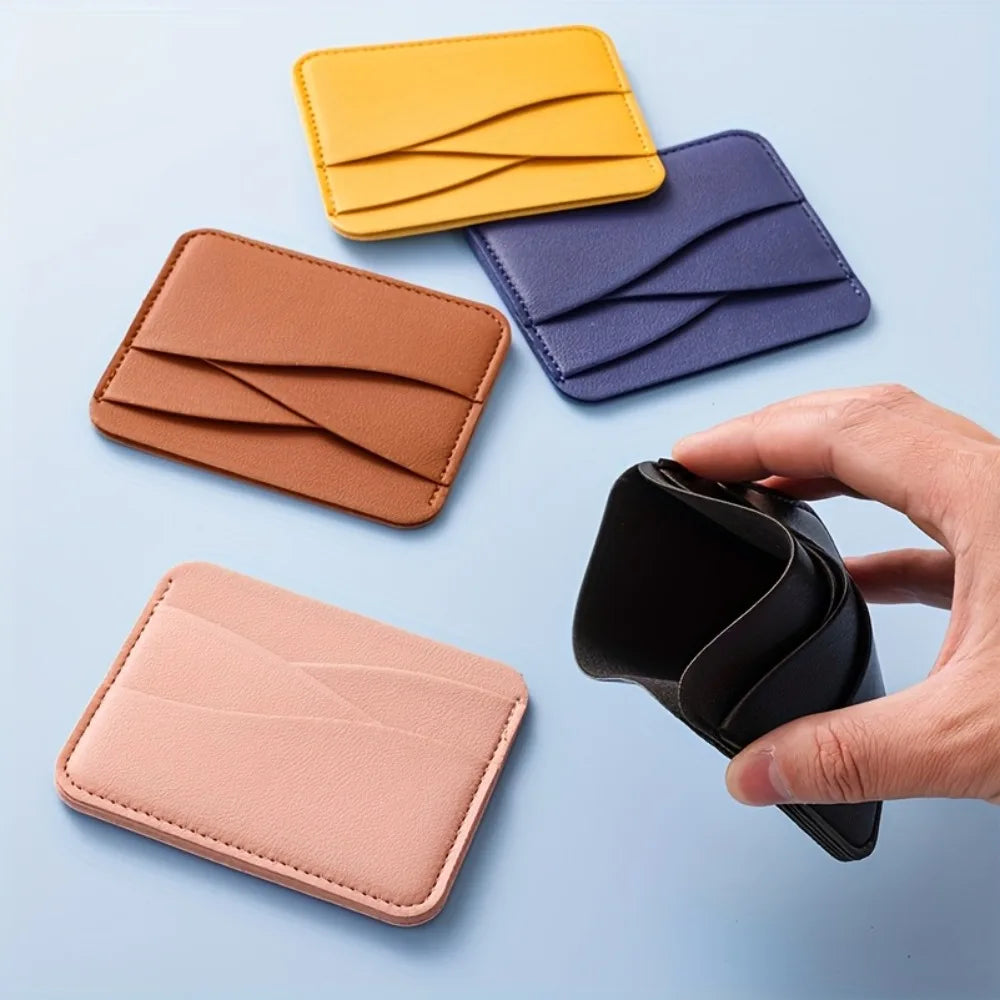 Porte-cartes multi-compartiments en simili cuir ultra fin grande capacité unisexe — photo 2