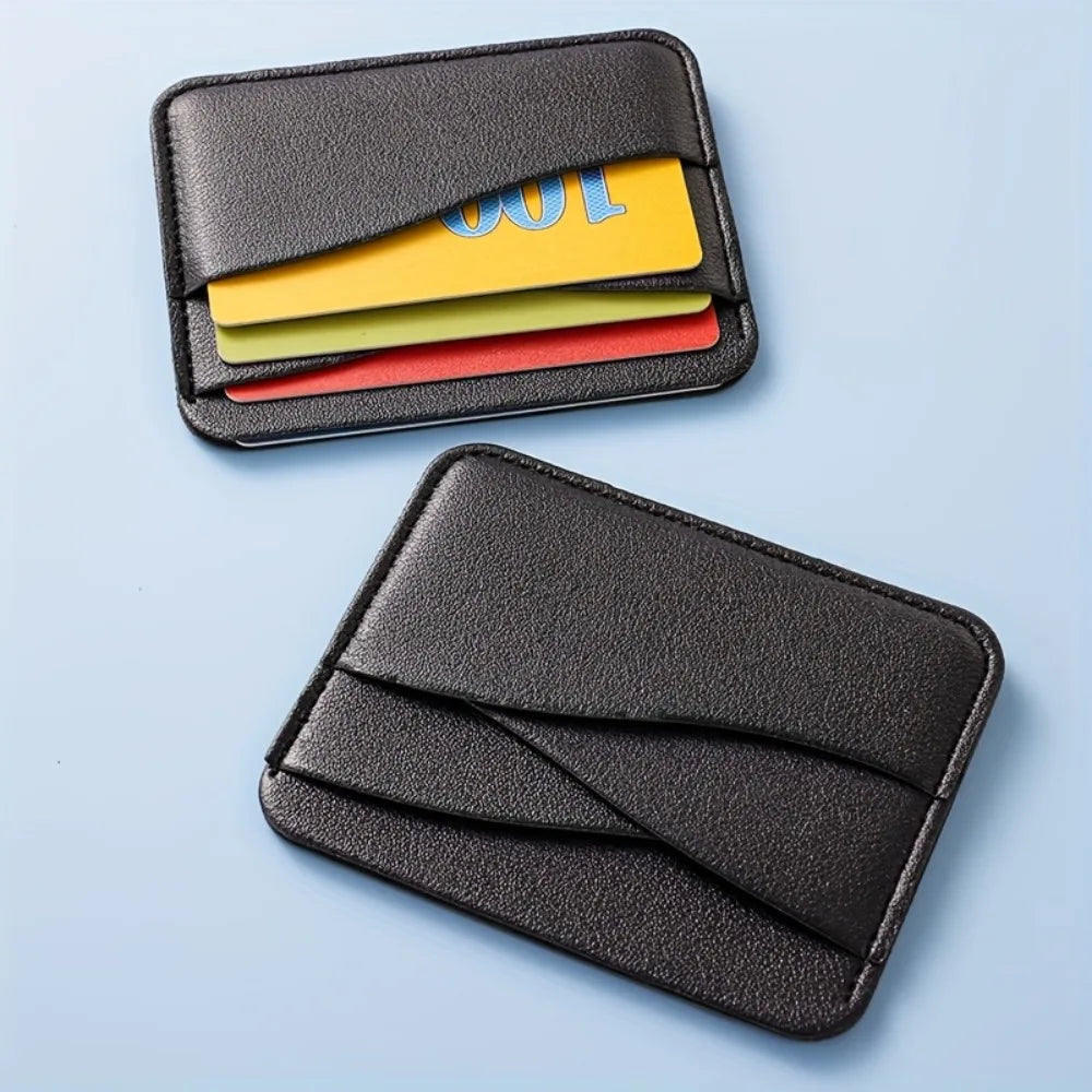 Porte-cartes multi-compartiments en simili cuir ultra fin grande capacité unisexe — photo 3