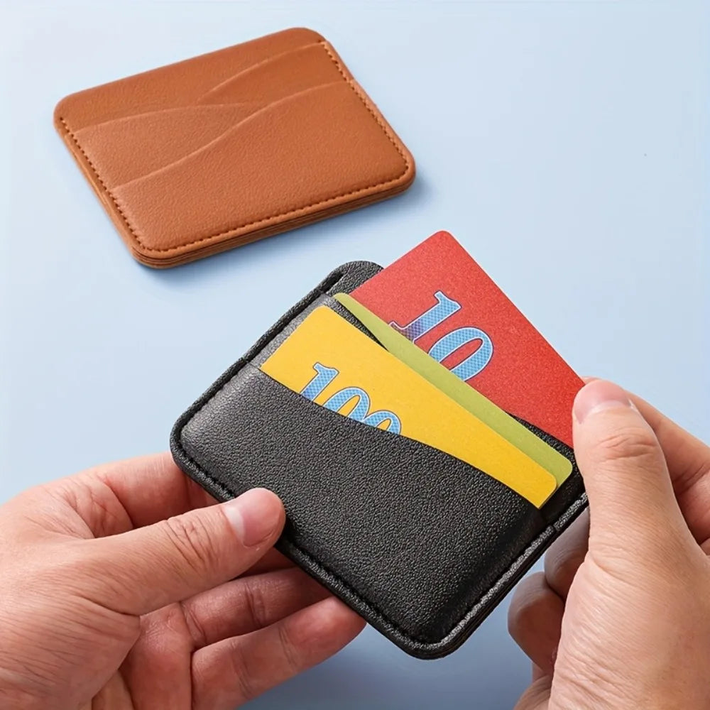 Porte-cartes multi-compartiments en simili cuir ultra fin grande capacité unisexe — photo 5