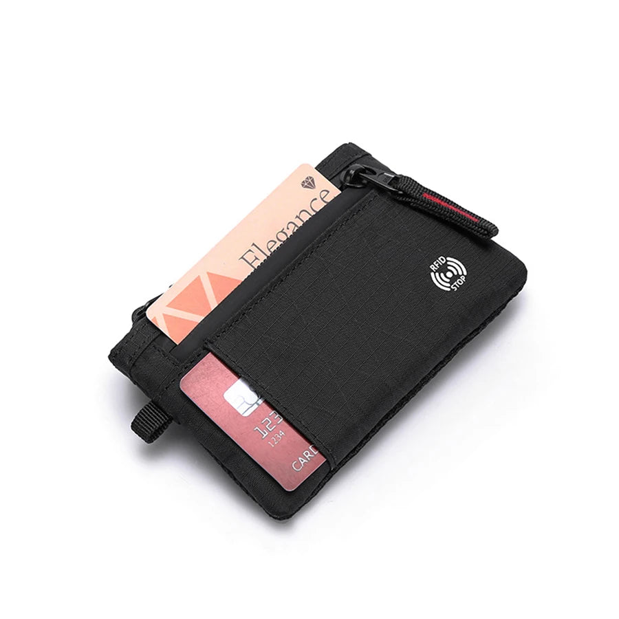 Porte-cartes zippé en nylon tactique avec mousqueton compact et sécurisé — photo 3