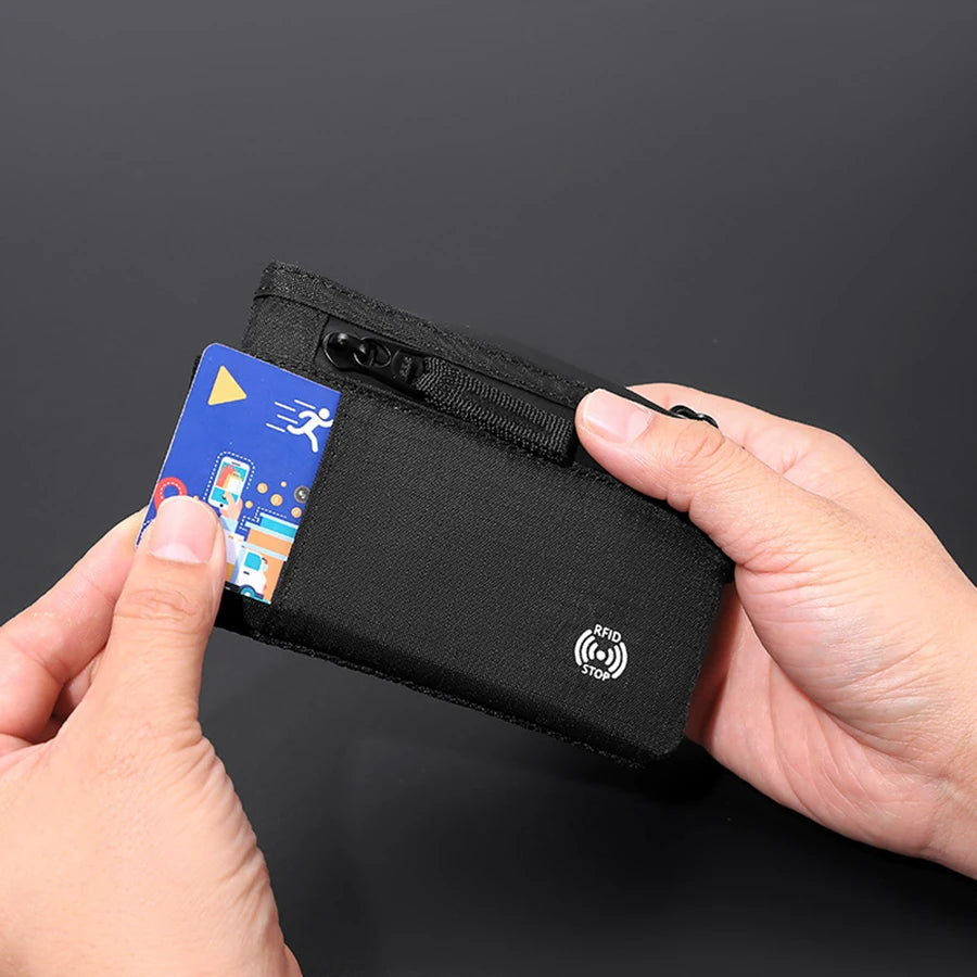 Porte-cartes zippé en nylon tactique avec mousqueton compact et sécurisé — photo 5