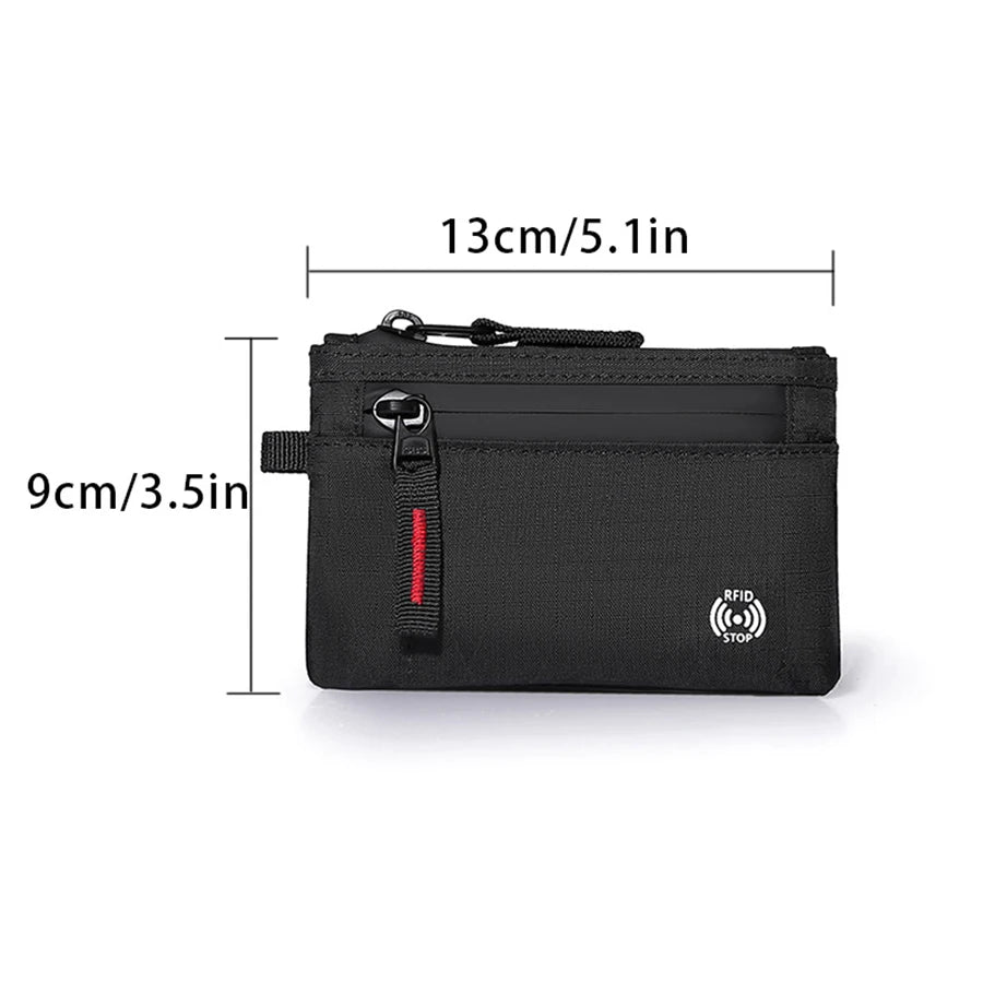 Porte-cartes zippé en nylon tactique avec mousqueton compact et sécurisé — photo 6