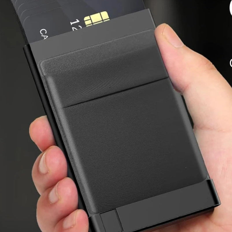 Porte-cartes pop-up RFID en aluminium ultra fin avec accès rapide et design compact — photo 1