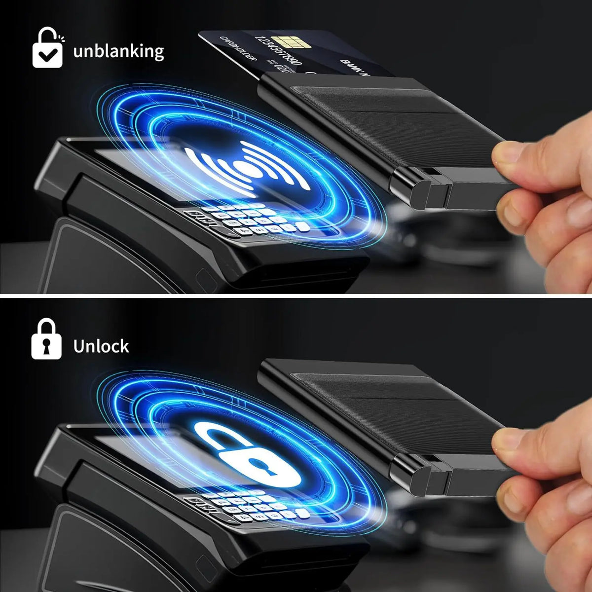 Porte-cartes pop-up RFID en aluminium ultra fin avec accès rapide et design compact — photo 3